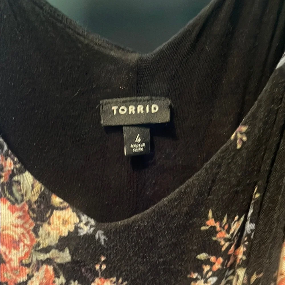 Torrid size 4 Floral Black Dress - Picture 2 of 8